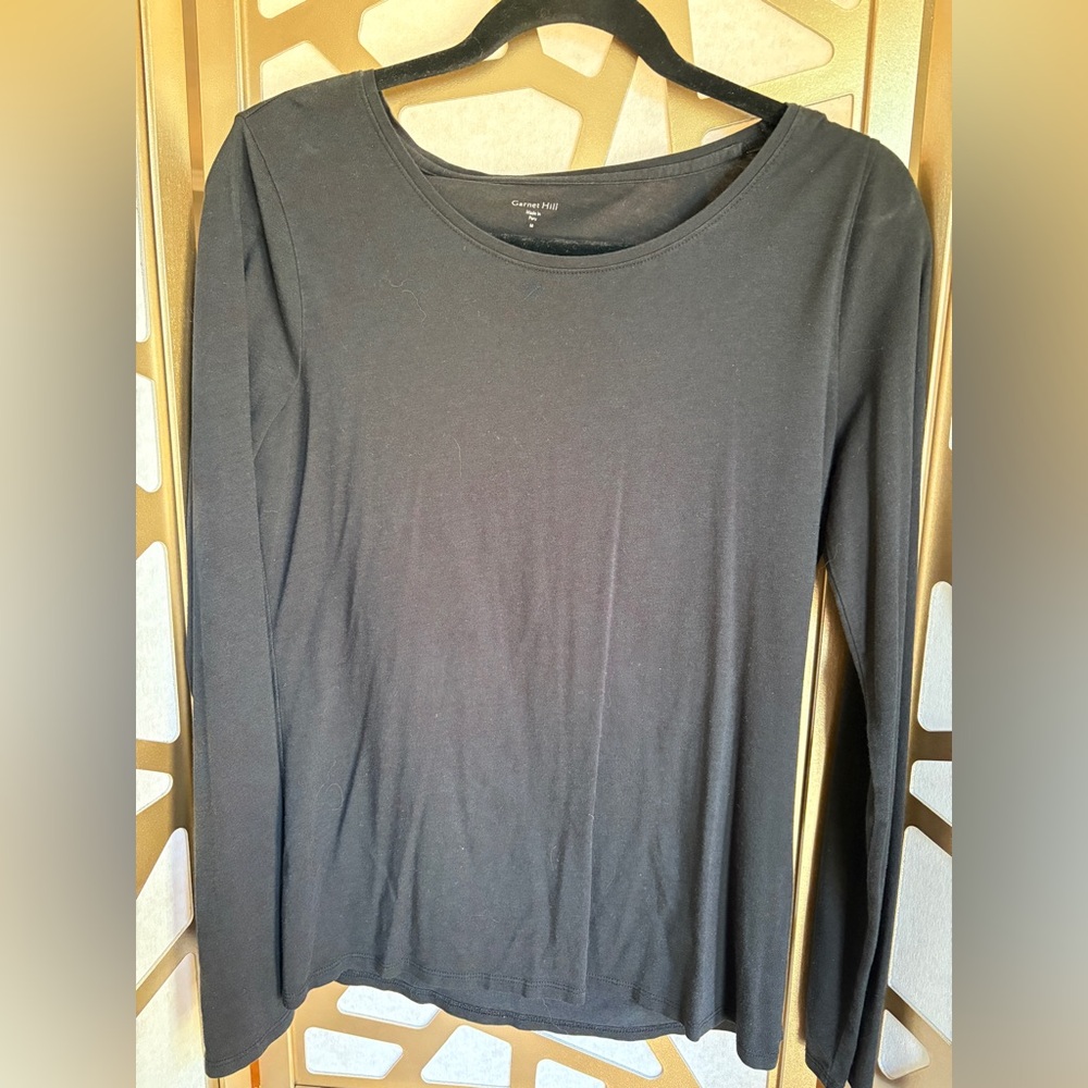 Garnet Hill Black Long Sleeve Tee